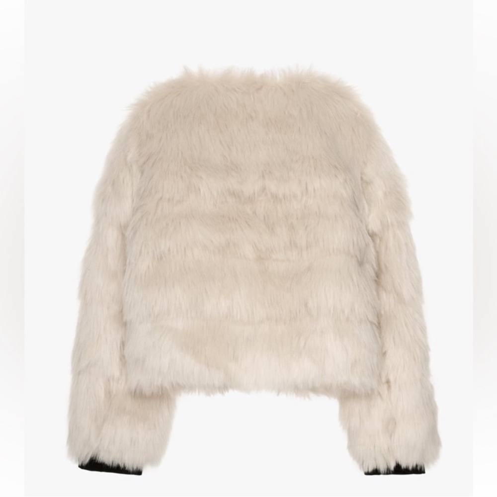 Zara Off-White/Cream Teddy Faux Fur Jacket - Picture 11 of 15
